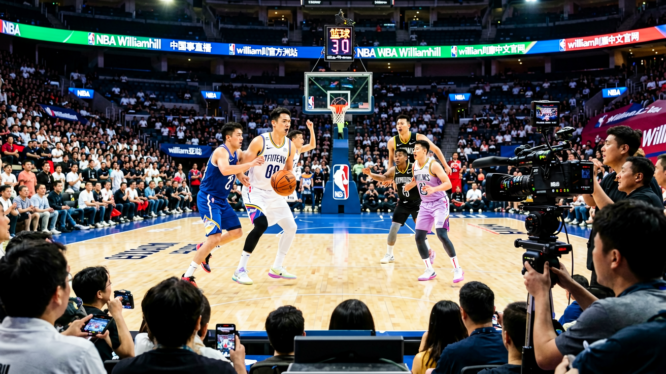 篮球赛事直播画面，NBA比赛现场