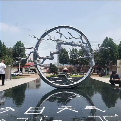 “大型不锈钢雕塑定制厂家园林校园城市标志小区广场地标金属景观”